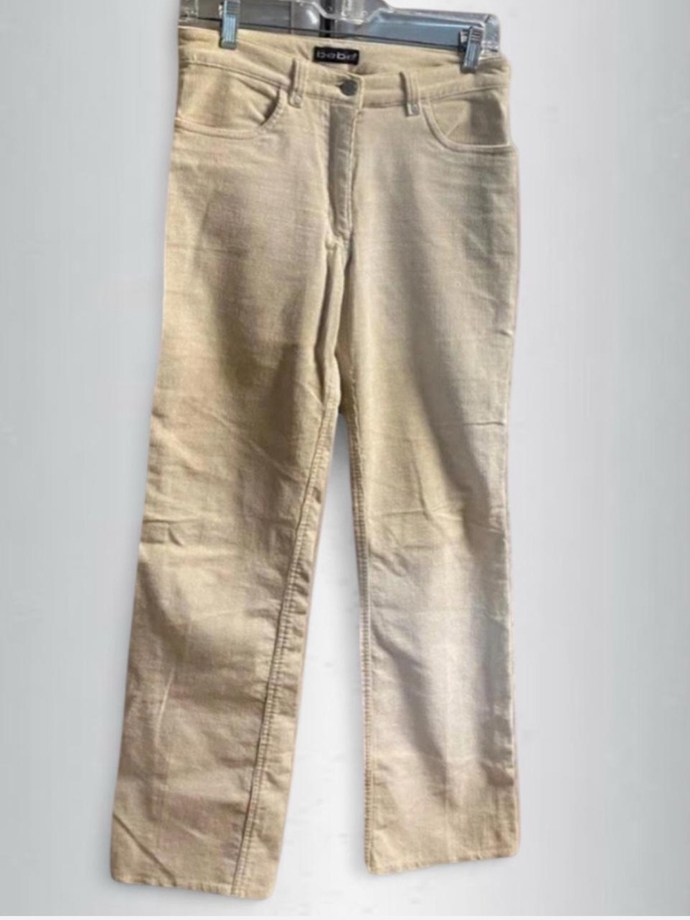 Vintage Y2K Bebe Beige Corduroy Mid-Rise Bootcut Pants Size 6
